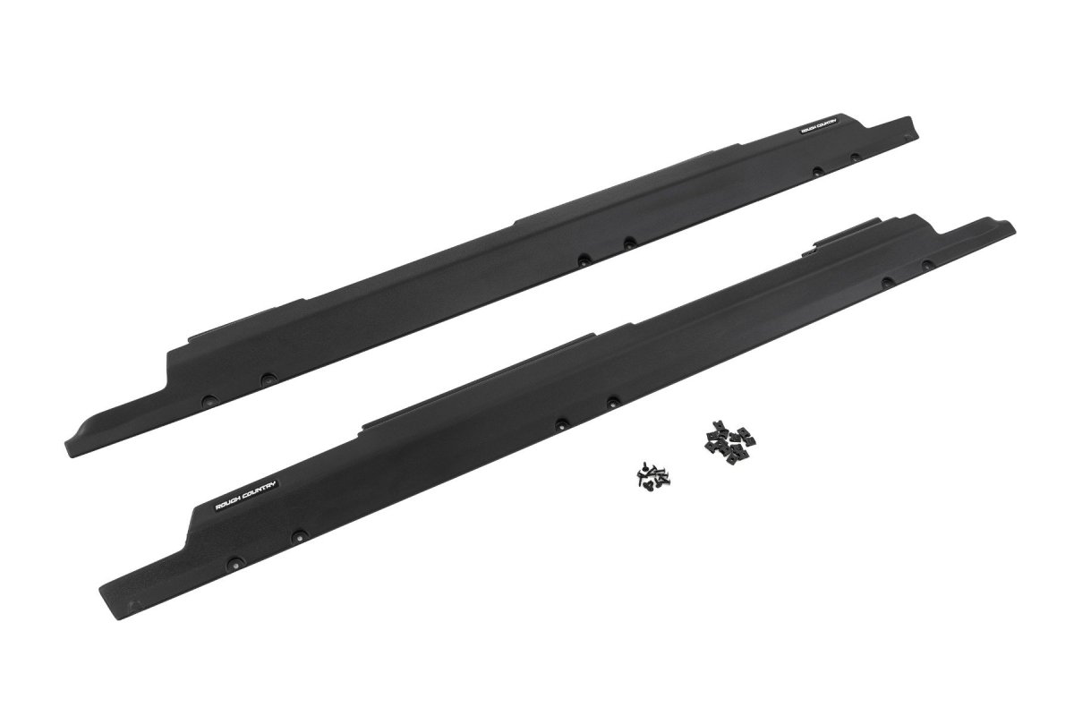 Jeep Wrangler Unlimited Rocker Sill Plates - Rough Country - Trail Cladding - '07-'18